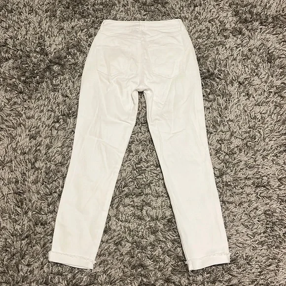 Sincerely Jules Women's Super High Rise Mom Jeans Frayed White - Picture 2 of 2